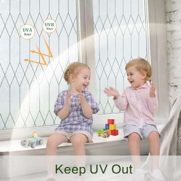 Windimiley Window Privacy Film Stained Glass Frosted Glass Window Clings Moroccan Lattice Decorative Bathroom Door Coverings UV Sun Blocking Heat Control Removable Home Window Tint,23.6 X 78.6 in