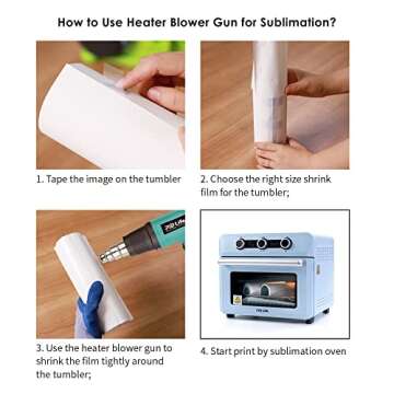 PYD Life Heat Blower Gun 1800W for Sublimation Shrink Wrap