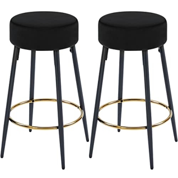 Stylish Fefances Black Bar Stools Set for Home Use