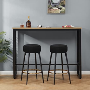 Stylish Fefances Black Bar Stools Set for Home Use
