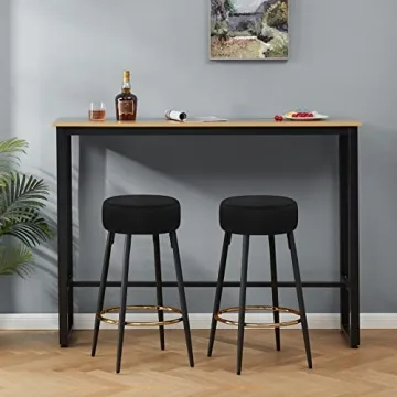 Stylish Fefances Black Bar Stools Set for Home Use