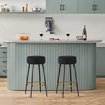 Stylish Fefances Black Bar Stools Set for Home Use