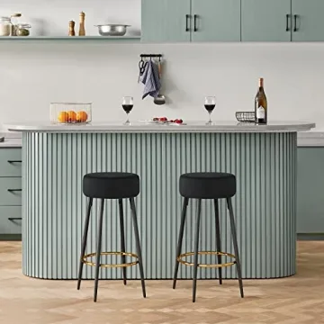 Stylish Fefances Black Bar Stools Set for Home Use