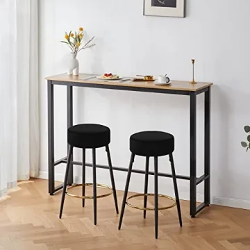 Stylish Fefances Black Bar Stools Set for Home Use