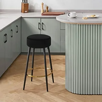 Stylish Fefances Black Bar Stools Set for Home Use