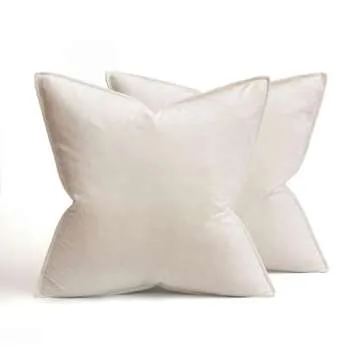 MIULEE Pack of 2 Decorative Velvet Throw Pillow Cover Soft Pillowcase Solid Square Cushion Case for Sofa Bedroom Car 20x20 Inch 50x50 Cm Cream White