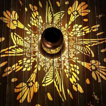 Mothers Day Gifts for Women Mom Grandma Solar Lantern Outdoor Waterproof Hummingbird Garden Decor Ha...