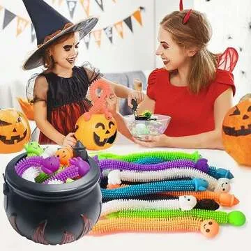 Cherislpy Halloween Cauldron with Stretchy Strings for Kids