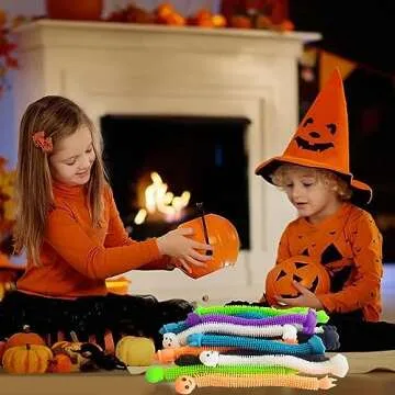 Cherislpy Halloween Cauldron with Stretchy Strings for Kids
