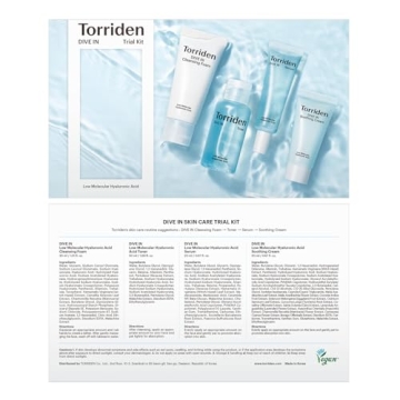 Torriden DIVE-IN Trial Kit Hydrating Korean Skin Care Set