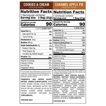 Shrewd Food Protein Puffs - Sweet and Crispy Dessert Puffs, Low Carb High Protein Cereal Snack, Peanut Free, Gluten Free, 12g Protein - Caramel Apple Pie & Cookies and Cream, 0.74 Oz (Pack of 8)