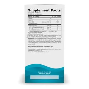 Nordic Naturals Ultimate Omega-D3, Lemon Flavor - 120 Soft Gels - 1280 mg Omega-3 + 1000 IU Vitamin ...