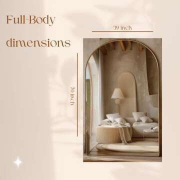 LAY Look at You Oversized Arched Mirror 70x39 - Gold Thin Frame, Explosion-Proof Glass, Full-Length