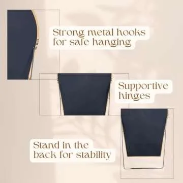 LAY Look at You Oversized Arched Mirror 70x39 - Gold Thin Frame, Explosion-Proof Glass, Full-Length