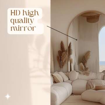 LAY Look at You Oversized Arched Mirror 70x39 - Gold Thin Frame, Explosion-Proof Glass, Full-Length