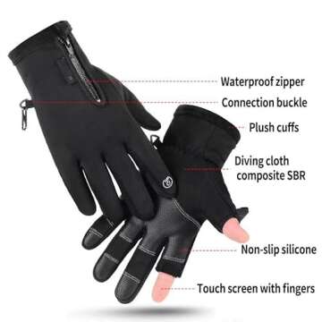 Bakovity Cold Weather Gloves,Winter Gloves to Keep Warm,Running,Cycling,Driving,Hiking,Fishing,Windproof,Non-Slip,Finger Touch Screen,Warm Men and Women Gifts(M)