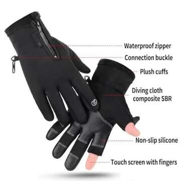 Bakovity Cold Weather Gloves,Winter Gloves to Keep Warm,Running,Cycling,Driving,Hiking,Fishing,Windproof,Non-Slip,Finger Touch Screen,Warm Men and Women Gifts(M)