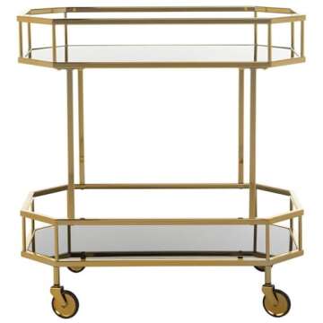 Safavieh Silva Brass & Glass Bar Cart - Elegant Design