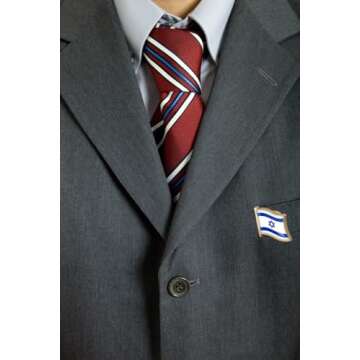 Israel Flag Lapel Pins, Mini Small Metal National Israeli Crossed Pride Lapel Pin Badge Tie Tack Set for Backpack Clothes Hat - Flag