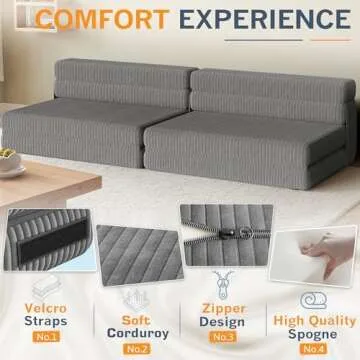 Furmax Folding Sofa Bed Chair - Versatile Comfort in Grey