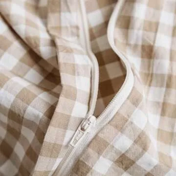 SUSYBAO Queen Gingham Duvet Cover Set 100% Cotton