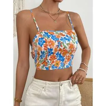 Stylish Verdusa Floral Print Tie Back Cami Top for Women