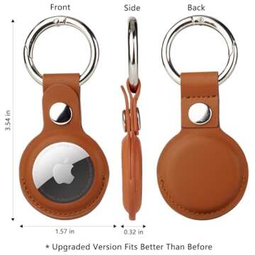 ONEJIE 4 Pack Airtag Leather Keychain, Durable & Shock-Resistant Protective Case for Apple Airtags, ...