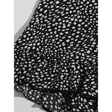 MakeMeChic Women's Boho Floral Print Elastic Waist Ruffle Wrap Tie Skorts Skirt Skorts