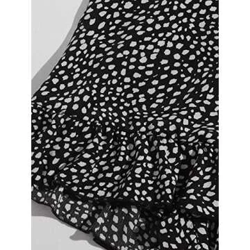 MakeMeChic Women's Boho Floral Print Elastic Waist Ruffle Wrap Tie Skorts Skirt Skorts