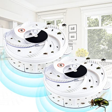 Electric 2 Pcs Fly Trap Pest Device Gnat Flying Insect Automatic Indoor Catcher Control Traps Reject...