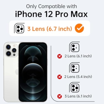 Kiresen Designed for iPhone 12 Pro Max Case with Screen Protector - Upgraded Camera Protection - Wireless Charging Compatible - Silicone Protective Phone Case 6.7" for Men Women Girls,Porcelain Blue