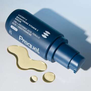 Prequel Skin Lucent-C, Vitamin C Serum for Face. Professional L-Ascorbic Acid, Ferulic Acid Formula with Facial Brightening Niacinamide. Clinical Skincare for Luminous Firm Skin. 1oz Pump