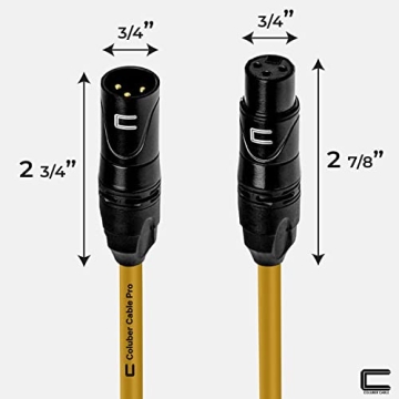 Balanced XLR Cable Male to Female - 1 Feet Yellow for Sound
