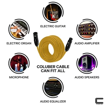 Balanced XLR Cable Male to Female - 1 Feet Yellow for Sound