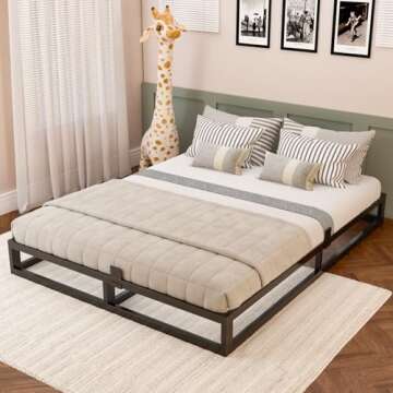 Bilily 6 Inch Queen Bed Frame with Steel Support, Low Profile, Easy Assembly