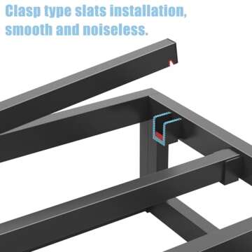 Bilily 6 Inch Queen Bed Frame - Durable Steel Support