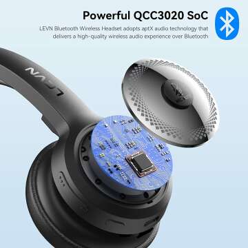 LEVN Bluetooth 5.0 Headset with AI Noise Cancelling