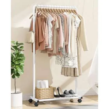 Sakugi Heavy-Duty Clothes Rack with Caster Wheels