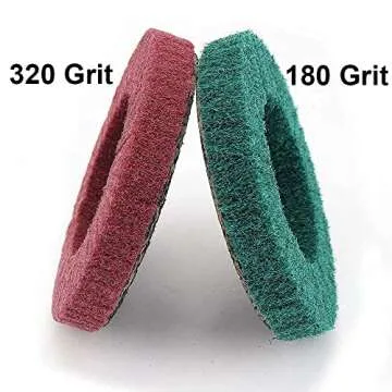 NuoDunco 10Pcs 180 & 320 Grit Scour Flap Disc 4 1/2 Inch Angle Grinder Attachment for Metal Wood Scuff Grinding Sanding Discs Scouring Pad Polishing Wheel Paint Rust Remover