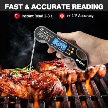 Waterproof Digital Meat Thermometer Fast Accurate with Backlight