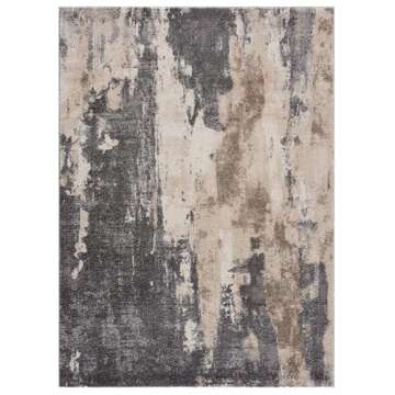 LUXE WEAVERS Euston Collection Gray-Gray 6x9 Modern Abstract Area Rug