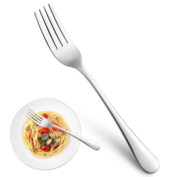 8 Piece Food-Grade Stainless Steel Dinner Forks Set - Durable & Mirror Polished