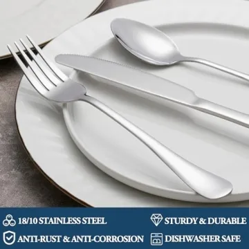 8 Piece Dinner Forks Set - Stainless Steel Silverware