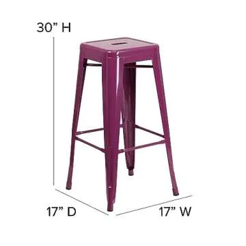 Stylish Flash Furniture Purple Barstool for Indoor-Outdoor Use