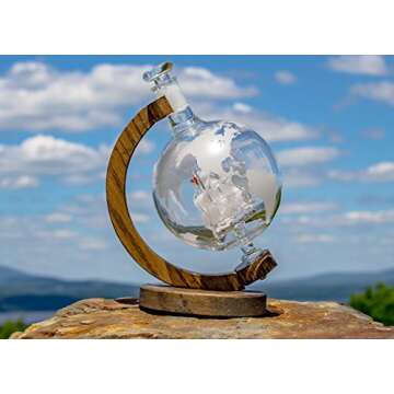 Whiskey Decanter with Ship Inside - Etched Globe Decanter for Alcohol, Bourbon, Scotch etc – Alcohol Gift for Groomsmen Gifts for Wedding or Housewarming Gift for Men & Women – 1000ml (Decanter)