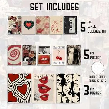 Waschbär Downtown Girl Room Decor, Y2k Wall Art Prints for Bedroom, Vintage Coquette Aesthetic Post...