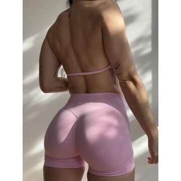 AUROLA Influence Strappy Bra Sports Bras for Women, Backless Padded Impact Strappy Bra for Workout Gym Yoga with Removable Cups,Sweet Pink,M