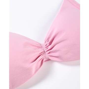 AUROLA Influence Strappy Bra Sports Bras for Women, Backless Padded Impact Strappy Bra for Workout Gym Yoga with Removable Cups,Sweet Pink,M