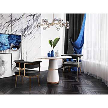 TOV Furniture Astrid Ultra Modern Barrel Back Velvet Upholstered Side Chair, 26" Grey