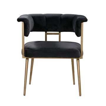 TOV Furniture Astrid Ultra Modern Barrel Back Velvet Upholstered Side Chair, 26" Grey